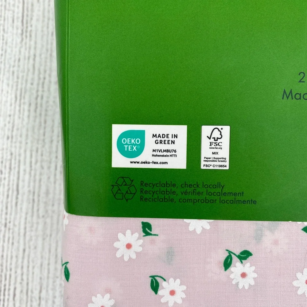 Kate Spade Sheet Set FULL Pink Daisy Floral 100% Cotton Percale Cottagecore